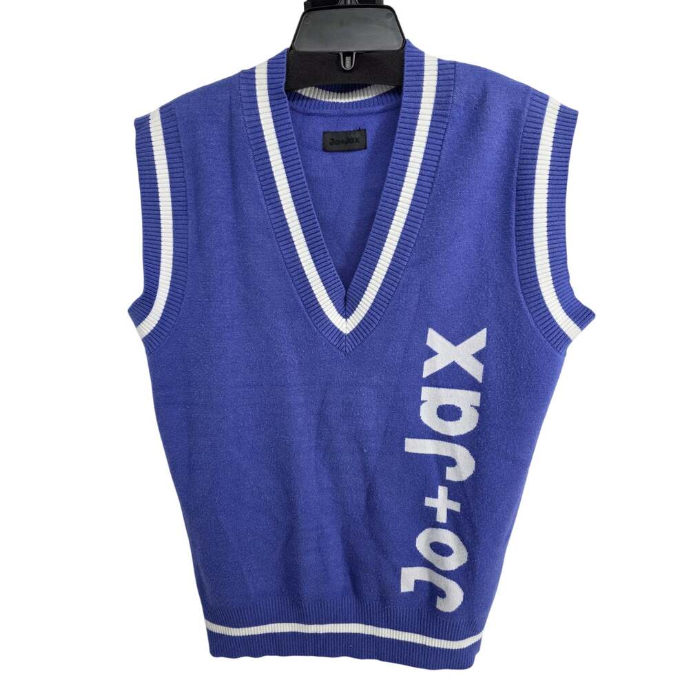 Jo+Jax Varsity Vesty Sweater Vest Blue Dance Activewear Size XS 0-2